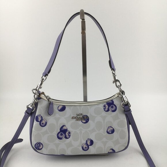 Coach Teri Shoulder Bag  With Blueberry Print - Picture 1 of 5